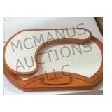 Wooden Two tiered felted jewelry display. Approx