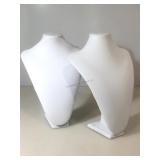 Lot of 2 Two Necklace Display stands. White