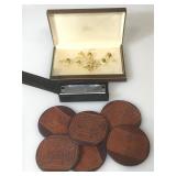 Lee Oskar Harmonica in case, Vintage goldtone