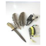 Antler handle knife, Native American style