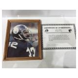 Autographed franco harris picture with coa