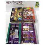 Open boxes of sports cards