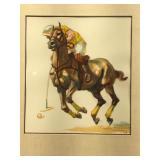 F. Ashley, original watercolor painting, Polo