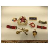 Soviet Union badges, pins, and other military