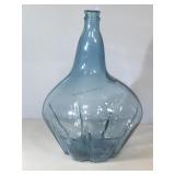 Handblown Blue Glass Demijohn. Approx 21inTall by