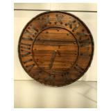 Wall clock, 27 inches diameter, bat op, as a