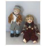 Vintage bisque boy and girl doll, approximately