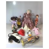 Large lot of assorted dolls. Mixed sizes and