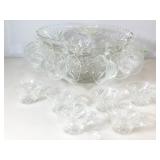 Glass punchbowl with 12 cups