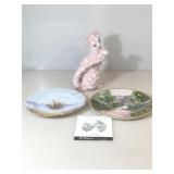 10 inch hand painted porcelain kitty from Italy