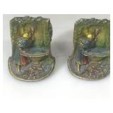 5.5 inch pair of cast iron bookends t
