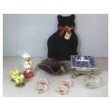 Handblown artglass purple dish, assorted