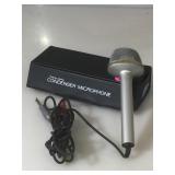 Realistic condenser microphone with cord and case