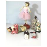 Ballerina doll, 2 Native American dolls, Topsy