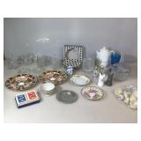 Group of misc vintage glass and china, cr/ sugar