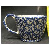 Blue sponge ware batter pitcher , vg condition