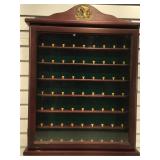 Golf ball display wood wall cabinet