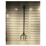 Forged iron fireplace fork, 40 inches long