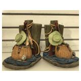Set of Fishing Themed Bookends approx 7H x 5.5 W