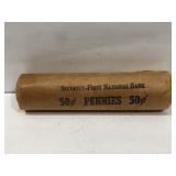 Roll of 1954 D Lincoln Pennies