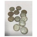 Lot of Silver Australian Six Pence coins -