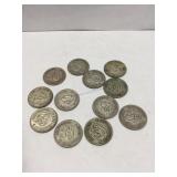 Lot of Silver Australian Shilling coins -
