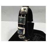 Sterling Silver bracelet with Abalone signed MWS
