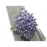 Sterling Silver ring with lavender color stones