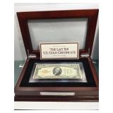 The Last $10 Gold Certificate note with
