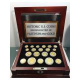 Historic US Coins Highlighted in Platinum & Gold