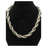 Sterling Silver hollow chain necklace - 17 in -