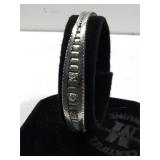 830 Fine Silver bracelet with 3 clear stones -