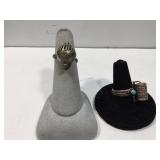 Sterling Silver ring with Turquoise and Coral