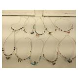 Lot of 10 Metal with carved stone Butterfly