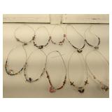 Lot of 10 Metal with carved stone Butterfly