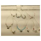 Lot of 10 Metal with carved stone Butterfly