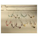 Lot of 10 Metal with carved stone Butterfly