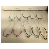 Lot of 10 Metal with carved stone Butterfly