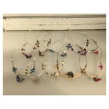 Lot of 10 Metal with carved stone Butterfly