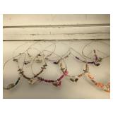 Lot of 10 Metal with carved stone Butterfly