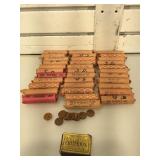 Lot of rolled pennies - mostly 1960 and 1961