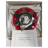 Sterling Silver 1972 Christmas Medal in Ornament