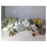 Assortment of ceramic and resin figures, f