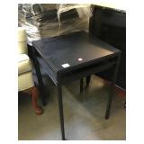 Metal frame end table, approx 16x16x24 inches