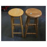 Pair of wooden bar stools