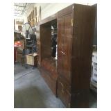 Large wooden entertainment center w/side