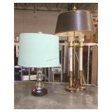 Lot incl. 2 table top lamps w/ shades, approx a17