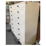 Large wooden cabinet w/12 drawers, handles are