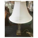 Table top press glass lamp signed Dresden, approx