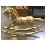 Brass rocking horse, approx 33x6x25 inches